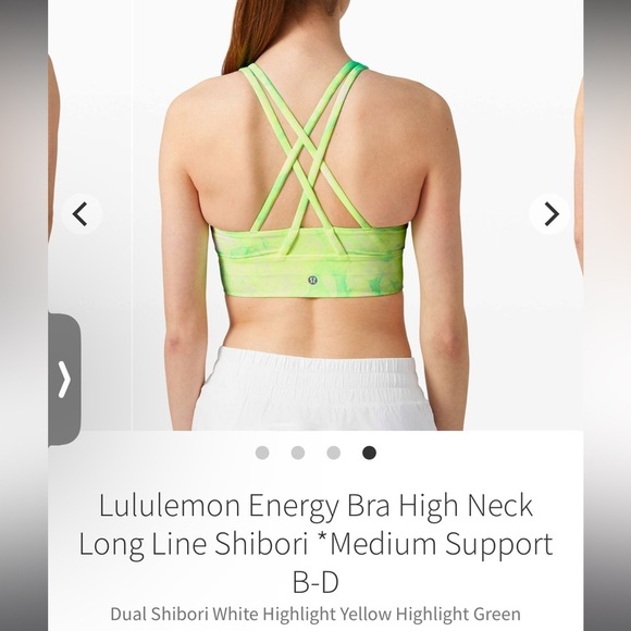 Lululemon Energy Bra High Neck Long Line Shibori Size 8 B-D - Picture 1 of 6
